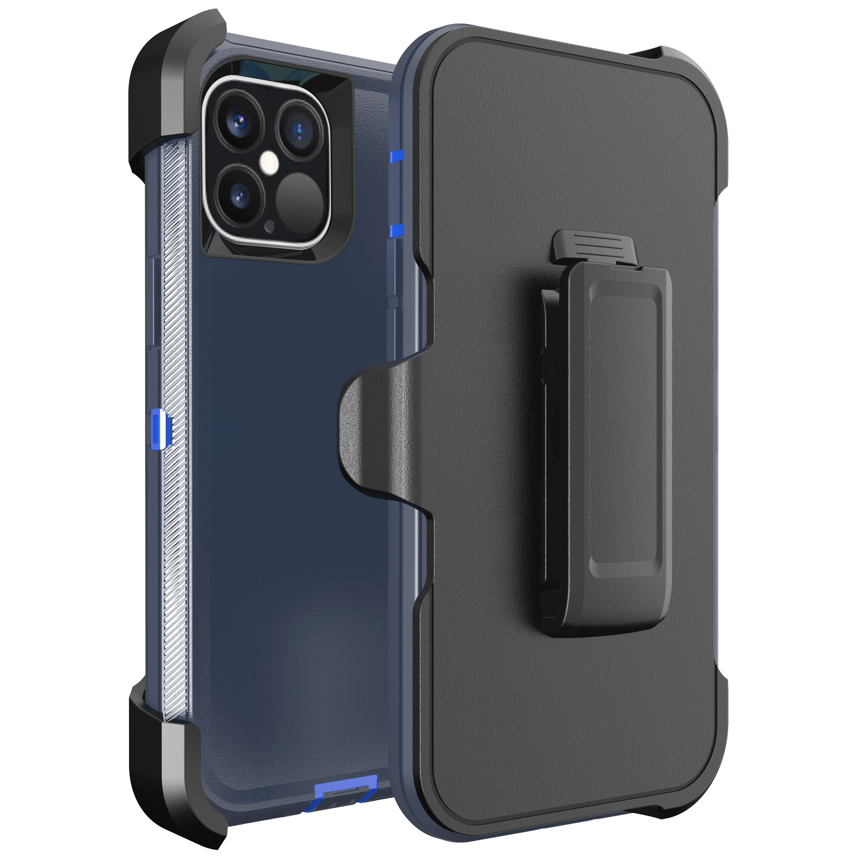 Armor Robot Case With Clip for iPHONE 12 / 12 Pro 6.1 (Navy Blue - Black)